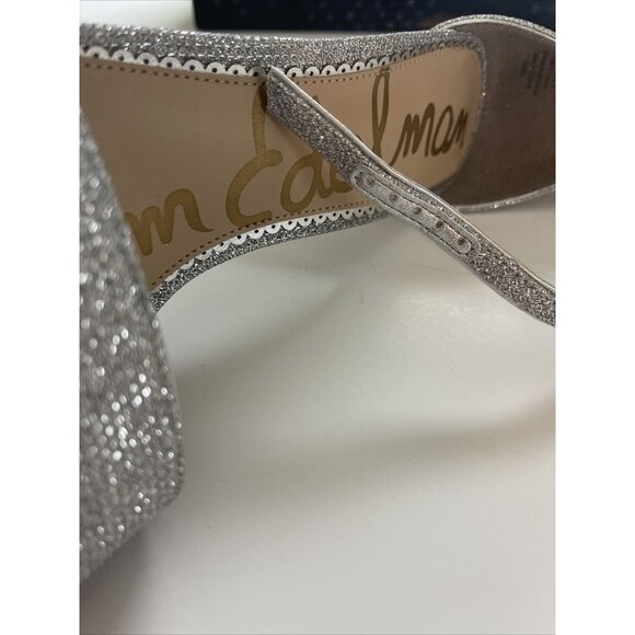 Sam Edelman Yaro Women's 9.5 Ankle Strap Blocked Heels Shoes Shimmer Bling - Picture 15 of 16